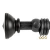2 x Swish Curtain Pole End Finials - 28mm - Black Classical Bowl