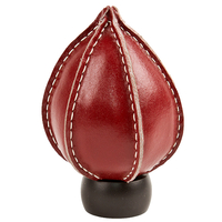 2 x Swish Curtain Pole End Finials - 28mm - Leather Tan Effect