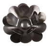 2 x Swish Curtain Pole End Finials - 28mm - Petal Pewter Effect