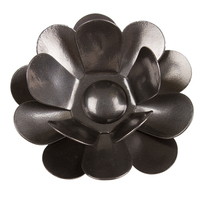 2 x Swish Curtain Pole End Finials - 28mm - Petal Pewter Effect