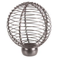 2 x Swish Curtain Pole End Finials - 28mm - Pewter Effect Wire Ball
