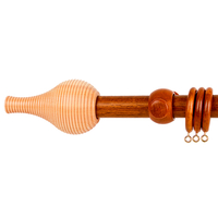2 x Swish Curtain Pole End Finials - 28mm - Reeded Vase