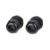 2 x Weatherproof Outdoor Garden Electrical Cable Gland - IP66 - Black