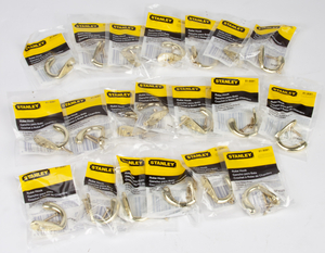 20 x Stanley Bathroom Robe or Towel Hooks - Brass Metal - 81-9081