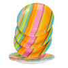 24 x Amscan Paper Party Plates - Tiki Stripe - 17.8cm