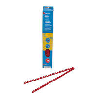 25 x Acco A4 Comb Binding Rings - Red - 8mm