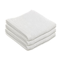 3 x 100% Cotton Face Cloths Towel Flannels - Plain White