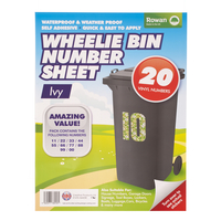3 x Rowan Wheelie Bin Vinyl Numbers - Ivy