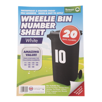 3 x Rowan Wheelie Bin Vinyl Numbers - White