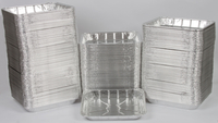 300 x Baco Foil Food Cooking Trays - Silver - Large