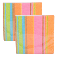 32 x Amscan Party Serviette Napkins - Tiki Stripe