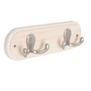 4 Hook Coat Rack - Chrome/Rounded Bevelled - Cream