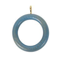 4 x Harrison Drape Wood Curtain Rings - Blue - 28mm