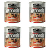 4 x Ronseal Floor Varnish - D/Hard - 250ml Cherry Gloss