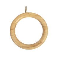 4 x Swish Wooden Curtain Rings - Natural Effect - 35mm