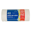 40 x Swing Bin Liners Drawstring - White - 50 L