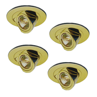 4x GET 50W Brass Effect Adjustable Downlighter Lighting
