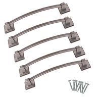 5 x Bow Cabinet Door Handles - Antique Silver - 128mm