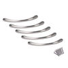 5 x Bow Cabinet Door Handles - Steel - 96mm