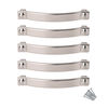5 x Bow Cabinet Door Handles - Steel - 96mm