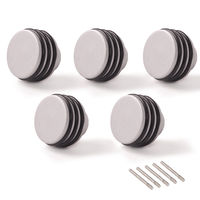5 x Decorative Wooden Door Stops - Silver - 32mm