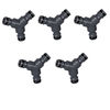 5 x Elgo Triple Snap-On Joiner For Garden Hose Plastic