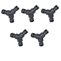 5 x Elgo Triple Snap-On Joiner For Garden Hose Plastic
