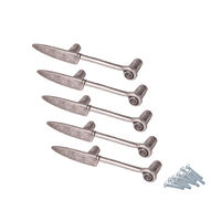 5 x Knife Cabinet Door Handles - Antique Silver - 64mm