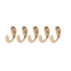 5 x Stanley Bathroom Single Coat Metal Hooks - Polished Brass - Robe Hat Clothes