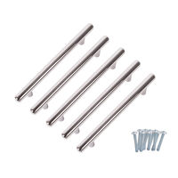 5 x T Bar Kitchen Cabinet Door Handles - Chrome - 96mm