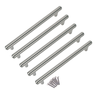 5 x T Bar Kitchen Cabinet Door Handles - Nickel - 128mm