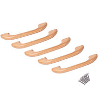 5 x Wooden Cabinet Door Handles - Antique Pine - 96mm