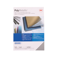 50 x GBC A4 Metallic Polypropylene Binding Covers - Silver