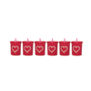 6 x Amscan Valentines Wax Candles - Love Heart - Dark Pink