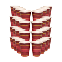 96 x Amscan Paper Party Cup - Merlot Stripe