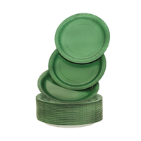 96 x Deeko Party Paper Plates - Dark Green - 22cm