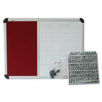 Acco In Out Office Noticeboard White & Red 61 x 46.5cm