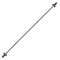 Acrimo Metal Gothic Curtain Pole - Black - 1.50m