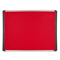 Bi-Office Felt Office Noticeboard - Aluminum/Red - 120 x 90cm