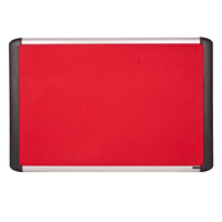 Bi-Office Felt Office Noticeboard - Aluminum/Red - 90 x 60cm