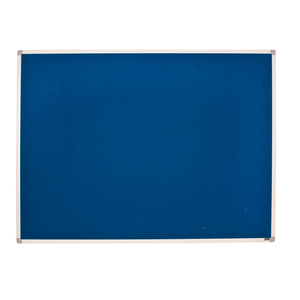 Bi-Office Felt Office Noticeboard - White Aluminum/Blue - 120 x 90cm