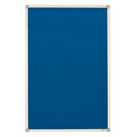 Bi-Office Felt Office Noticeboard - White Aluminum/Blue - 90 x 60cm