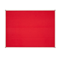 Bi-Office Felt Office Noticeboard - White Aluminum/Red - 120 x 90cm