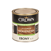 Crown Exterior Translucent Woodstain - 1L - Ebony