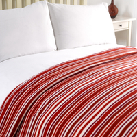 Fleece Throw Blanket - Stripe Red - 120 x 150cm