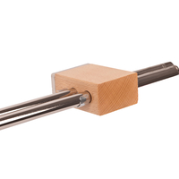 Gardinia Light Wood Curtain Pole - Polished Nickel - 240cm