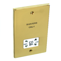 GET Bathroom Dual Shaver Socket - Victorian Brass - 230V & 115V