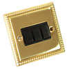 GET Light Switch - Georgian Brass - 3 Gang 2 Way