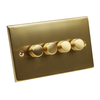 GET Matt Brass Plated 4 Gang 2 Way Dimmer Light Switch