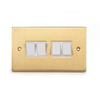 GET Modern Light Switch - Brushed Brass - 4 Gang 2 Way
